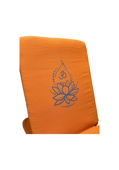 Yogaezo Lotus Çiçeği Baskılı Backjack Meditasyon Sandalyesi Turuncu Trc10