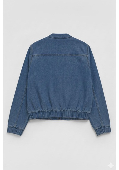 Kadın Mavi Bomber Denim Ceket mavi