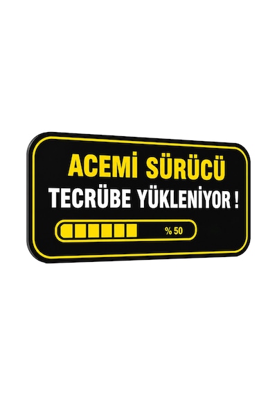 Mega Oto Market Acemi Şoför - Acemi Sürücü Magneti Tak Çıkar Manyetik Araba Bagaj Uyarı Levhası - Tecrübe Yükleniyor