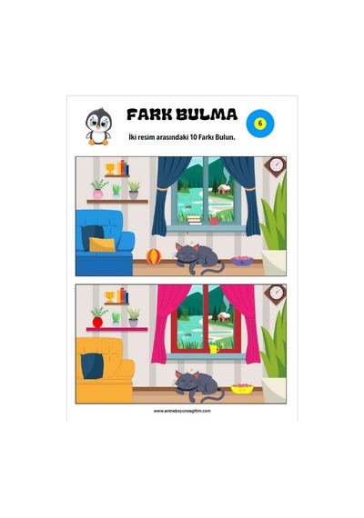 Çocuklara Fark Bulma Kitabı Tam Sayfa