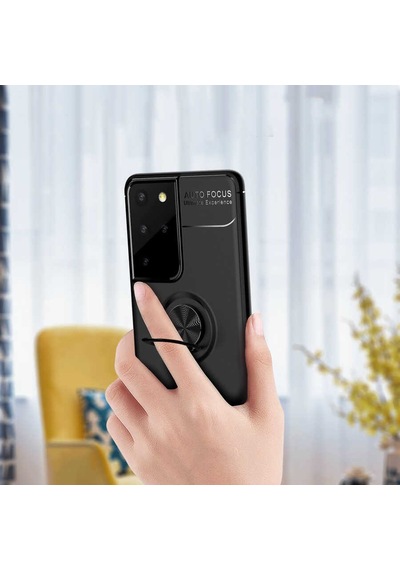 Galaxy S21 Ultra Kılıf Zore Ravel Silikon Kapak Siyah
