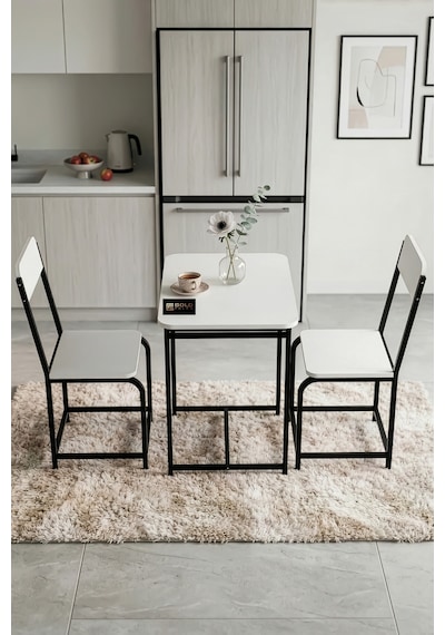 Mutfak Masa Takımı Sandalyeli 2 Kişilik Modern Balkon Cafe Bahçe Yemek Masası Minör 9805 Beyaz Çok Renkli Mutfak Masa Takımı Sandalyeli 2 Kişilik Modern Balkon Cafe Bahçe Yemek Masası Minör 9805 Beyaz Çok Renkli