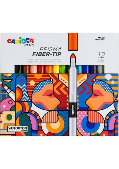 Carioca Plus Prisma Fiber Uçlu Keçeli Boya Kalemi 12'li