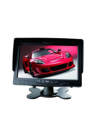 7" İnç Ayaklı Araç İçi Monitör Hd Led Panel Çift Kamera Girişli Vites Tetiklemeli Vga Ve Ses Girişli 12v-24v Twogo Go-1710