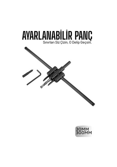 Profesyonel Ayarlı Daire Kesici Panç Seti 30-300mm - Tungsten Çelik Uçlu Hassas Delme Seti