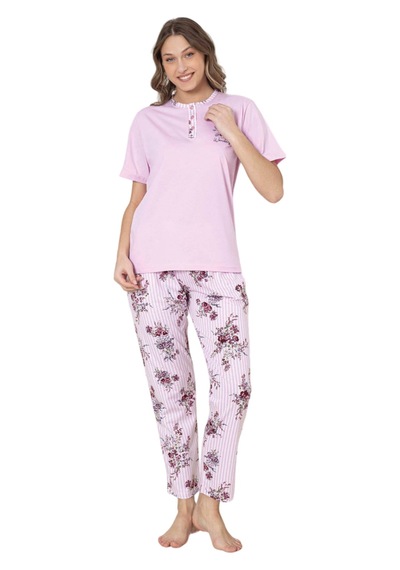 Abbas Erdem Erdem Kısa Kollu Pijama Takımı Dfn005 PEMBE