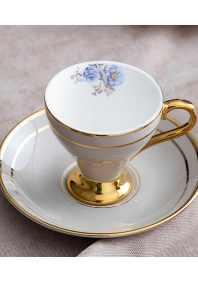 6'lı Porselen Royalty Kahve Fincanı -4379 Çok Renkli