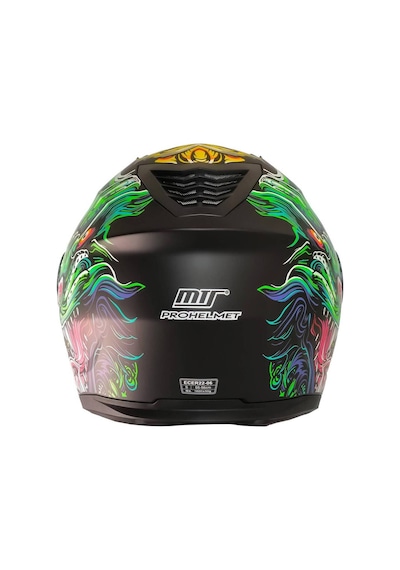 Motosiklet Çene Açılır Kask Güneş Vizörlü Ece 22.06 Sertifikalı New Motor Kaskı V2 Dragon Çok Renkli