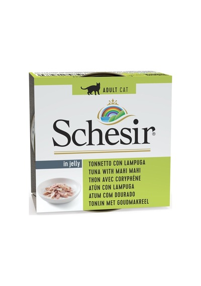 Schesir Jelly Ton Balığı Ve Mahi Mahi Balığı Jöle İçinde Yetişkin Kedi Konservesi 85g