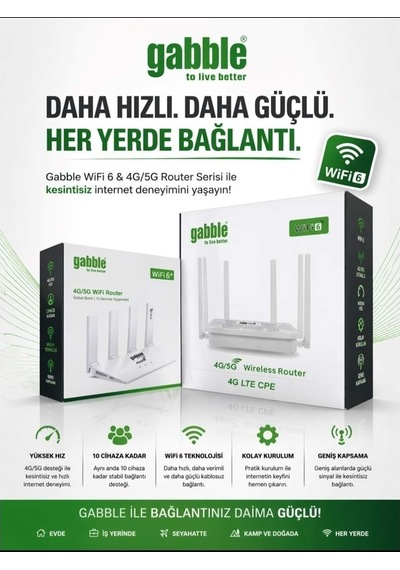 Gabble Gb8201 4g/5g 1 Port Ethernet Wıreless Modem / Router