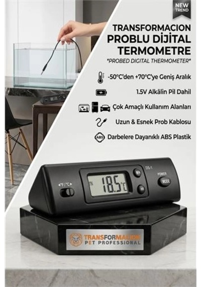 Dijital Prob Termometre - Akvaryum, Buzdolabı Ve Oto Isı Ölçer 723082