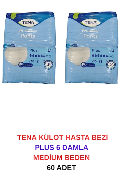 Tena Külot Hasta Bezi Plus 6 Damla Medium Beden - 60 Adet M