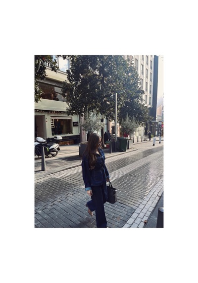 Orjinal Blue B Kadın Denim Bağlamalı Kot Takım Lacivert