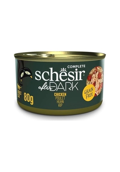 Schesir After Dark Tavuk Et Suyunda Yetişkin Kedi Konservesi 80g