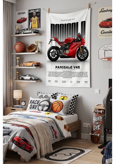 Ducati Panigale V4s Dekoratif Duvar Örtüsü Duvar Halısı Reaste