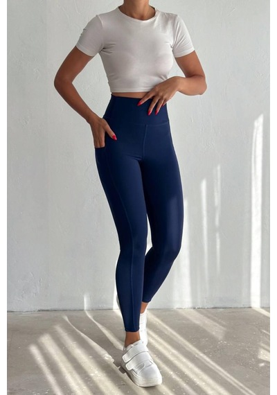 Balenbi Haute Kadın Yüksek Bel Toparlayıcı Çift Cepli Leggings Fitness Tayt 1092 Lacivert Balenbi Haute Kadın Yüksek Bel Toparlayıcı Çift Cepli Leggings Fitness Tayt 1092 Lacivert