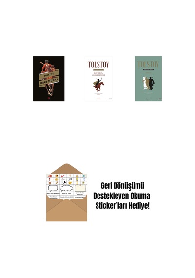 Hacı Murat + Tolstoy Bütün Eserleri 14 + Tolstoy Bütün Eserleri 13 Ciltli + Okuma Sticker'ları