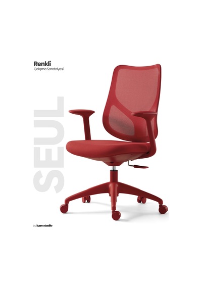 Seul Ergonomik Çalışma Sandalyesi - Kırmızı