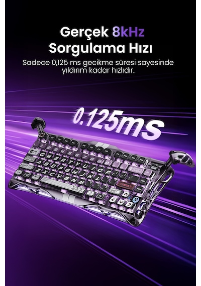 Gravastar Mercury V75 Pro He Hall Effect Manyetik Switch Gaming Klavye, Hot-swappable, Rapid Trigger