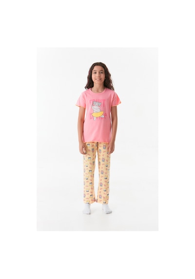 Fullamoda Kedi Baskılı Bisiklet Yaka Kız Çocuk Pijama Takımı 24mıcg631212234-pembe 24MICG631212234-Pembe Fullamoda Kedi Baskılı Bisiklet Yaka Kız Çocuk Pijama Takımı 24mıcg631212234-pembe 24MICG631212234-Pembe