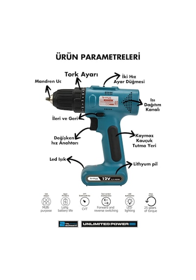 Assur ASR002 12V Usb Şarjlı Matkap Vidalama Dahili Batarya Mavi Assur ASR002 12V Usb Şarjlı Matkap Vidalama Dahili Batarya Mavi
