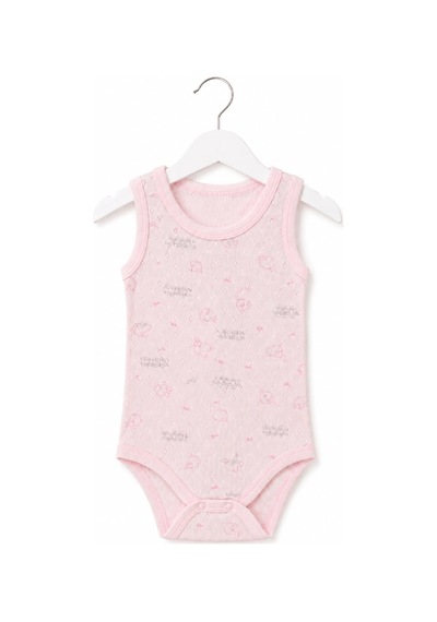H&c Coolboy H&c Bebek Kolsuz Çıtçıtlı Body Zıbın %100 Pamuk Jakarlı Kuzu Desenli Pembe Kuzulu