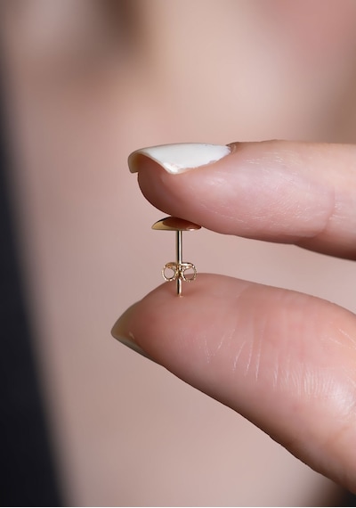 14 Ayar Altın Kalp Küpe 0,5 Mm Sarı Altın