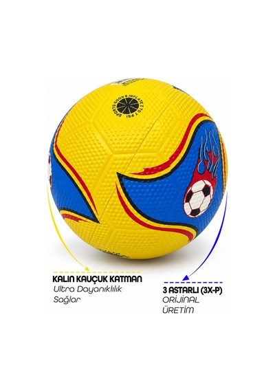 Telvesse Kauçuk Futbol Topu Yekpare Üretim Soft Karışık Renk 400 Gram No:5 Çok Renkli