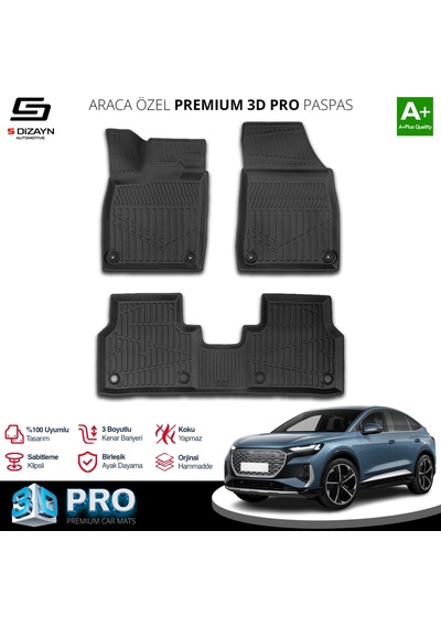 S-dizayn Audi Q4 E-tron 3d Pro Havuzlu Paspas 2021 Üzeri A+ Kalite