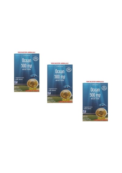 500 Mg Omega-3 60 Kapsül Yeni Ambalaj Balık Yağı 3 Adet Skt:02/23 101746-3-2