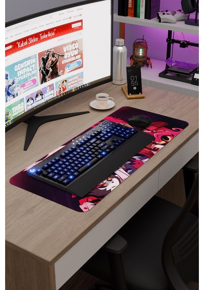 Hazbin Hotel Kaymaz Dikişli Kauçuk Oyuncu Mousepad V2 - 70x30 Xl Gaming Mouse Pad Fare Altlığı