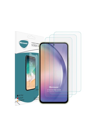 Microsonic Samsung Galaxy Uyumlu A54 Screen Protector Nano Glass Cam Ekran Koruyucu 3 Lü Paket