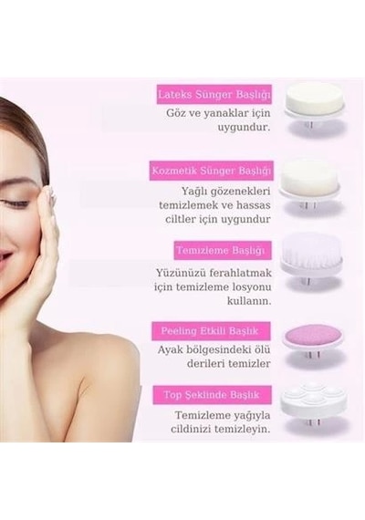 Pilli Yüz Cilt Temizleme Cihazı Siyah Nokta Peeling Fırça Seti Vücut Yüz Bakımı Masaj Aleti Lisinya