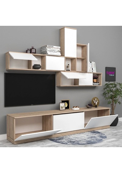 Geometrik Tv Ünitesi Suntalam Gri