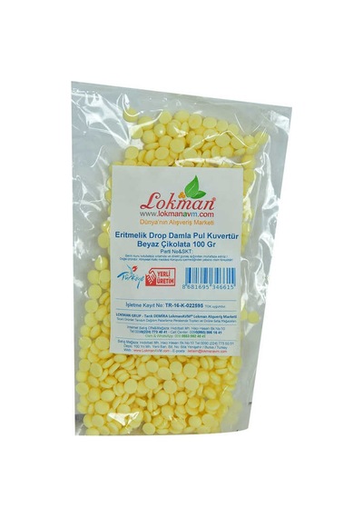 Beyaz Çikolata Eritmelik Drop Damla Pul Kuvertür 100 Gr Paket