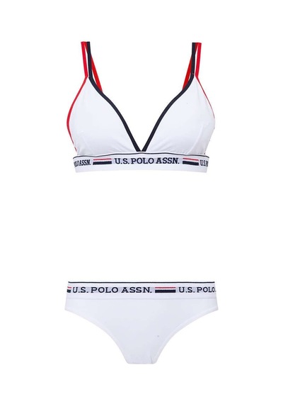 U.S. Polo Assn. Kadın Beyaz Büstiyer Slip Takım 66254 Beyaz