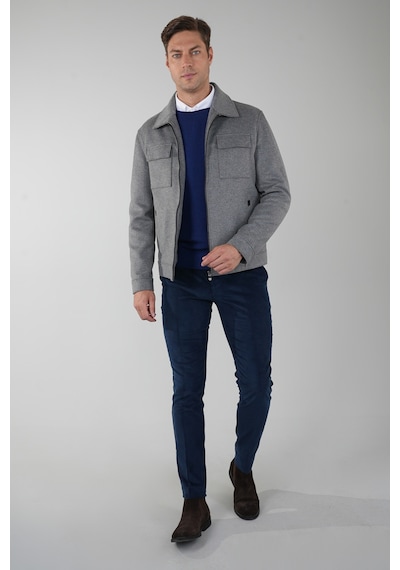 Bisse Mn 24005 Kaşe Kısa Mont Gri Mnt24k24005 D55 Gri