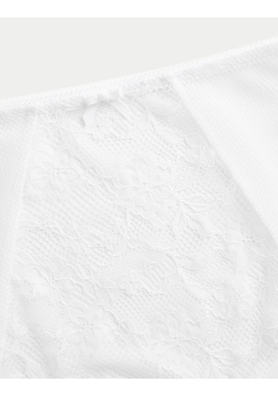 Marks & Spencer 3’lü Flexifit Dantel Yüksek Bel Şort Külot Seti T61004959E Beyaz