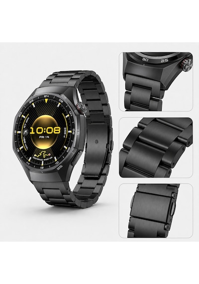 Huawei Watch Gt6 Pro 46mm İle Uyumlu Katlanır Klipsli Paslanmaz Çelik Saat Kordonu