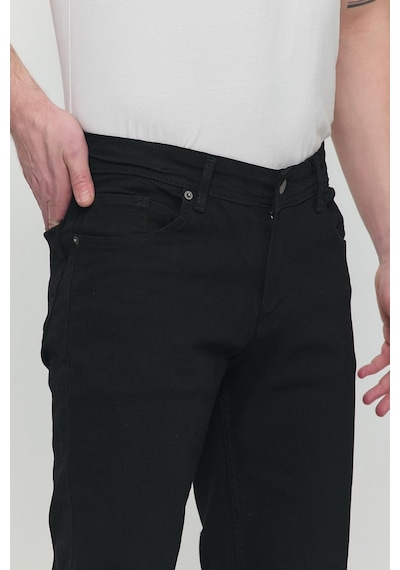 Polo State Regular Fit Likralı Erkek Denim Kot Pantolon Siyah Siyah