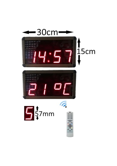 Bluetooth Müzik Çalarlı Dijital Saat Ve Derece Kasa Ölçüsü: 15x30 Cm - Kırmızı Çok Renkli