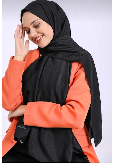 Ardün Hijab İpeksi Vual Şal,ithal Kumaş,yüksek Kalite &italyan Dikiş Siyah - 937766693 Siyah