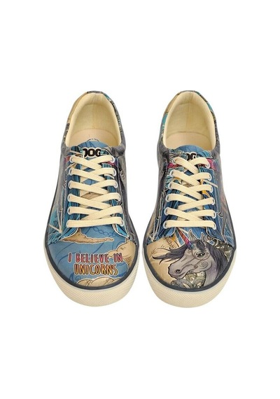 Kadın Vegan Deri Çok Renkli Sneakers - I Believe In Unicorns Tasarım