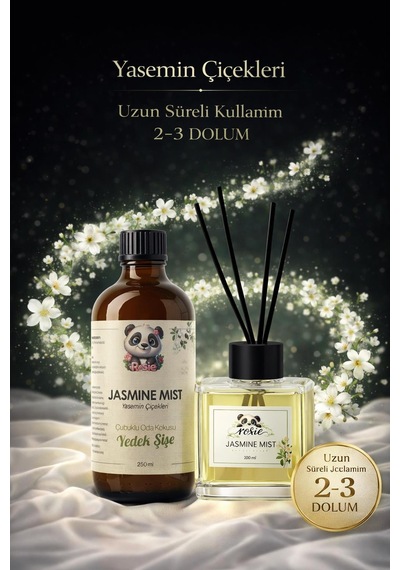 Yasemin Çiçekleri Çubuklu Oda Kokusu 250 Ml Refil Ve 100 Ml Difüzör Şişe Fresh