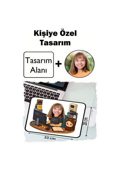 Kişiye Özel Karikatürlü Fotoğraflı 33x28 Cm Mousepad Kaymaz Taban Rahat Konforlu Mouse Pad2