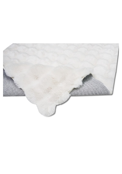 Yünteks Bubble Kabartmalı Peluş Post Halı 90x150 Krem