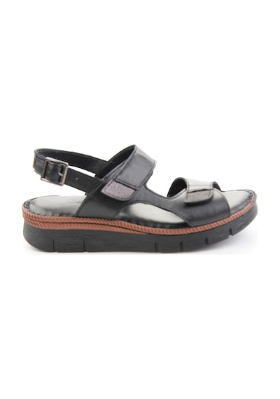 Siyah Hakiki Deri Kadın Sandalet K05296103003