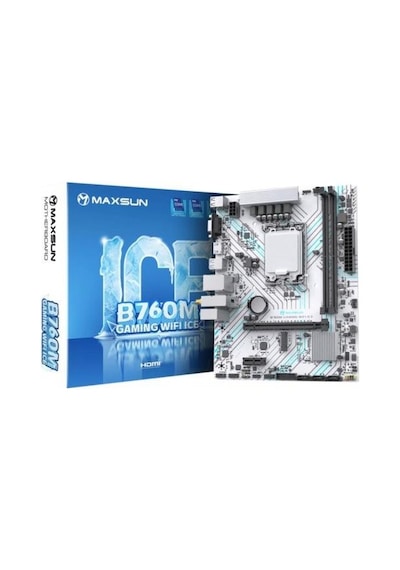 Maxsun Gamıng Wıfı Ice B760m 4400 Oc Hdmı M.2 Matx Beyaz Ddr4 1700pın Anakart