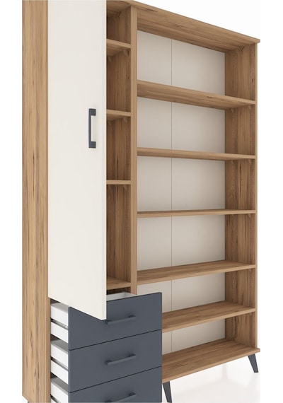 Arges Dolap 9 Raflı 3 Çekmeceli 3 Kapaklı 132x30x195 Çam-aytaşı/antrasit Aytası/antrasıt Arges Dolap 9 Raflı 3 Çekmeceli 3 Kapaklı 132x30x195 Çam-aytaşı/antrasit Aytası/antrasıt