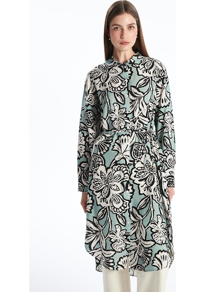 Lcwaıkıkı Classic Karışık Desenli Oversize Kadın Gömlek Tunik